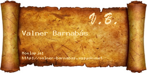 Valner Barnabás névjegykártya
